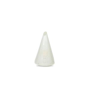 Lampe conique en verre de Murano à motifs rayés blancs.  Années 70. LS6573256K