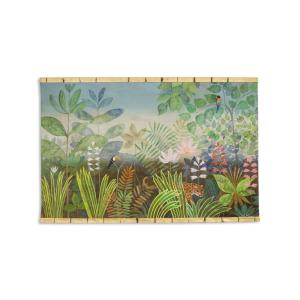 Grand panneau peint à l’acrylique sur toile de lin. Travail contemporain LS66521356