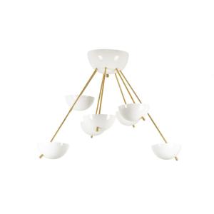 Stilnovo. Lustre en laiton doré et métal laqué blanc. Contemporain. LS6723957