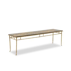 Maison Baguès. Table basse en bronze, laque noire, décor or. Circa 1970 LS66161948