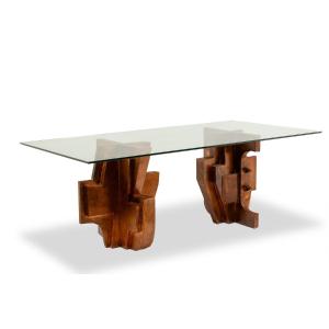 Matteo Ceccarelli. Sculpturale table de style « brutaliste ». Années 1980. LS67203165