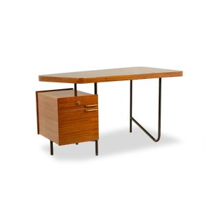 Georges Frydman. Bureau asymétrique à caisson. Années 1950-60. LS67331819