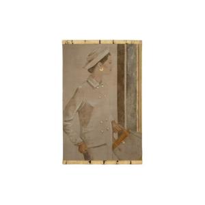 Toile peinte figurant une femme des années 1950. Travail contemporain. LS6760A671/1
