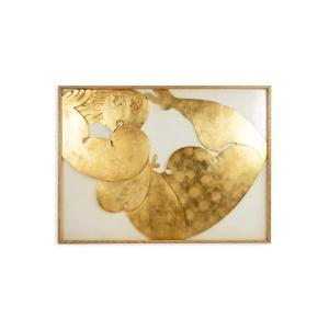 Panneau en bas-relief « Je nage dans le bonheur ». Contemporain. LS68113008
