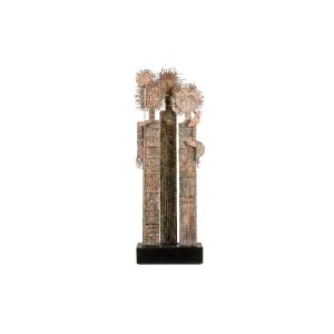 Lawrence. Sculpture double face en bois sculpté. 20e siècle. LS6853908T