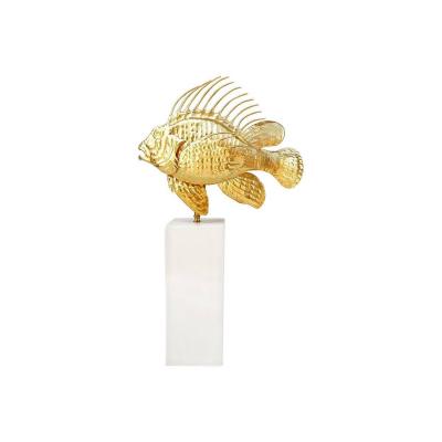 Gilt Brass And Stone Scorpion Fish Lamp, 1950 - Op220