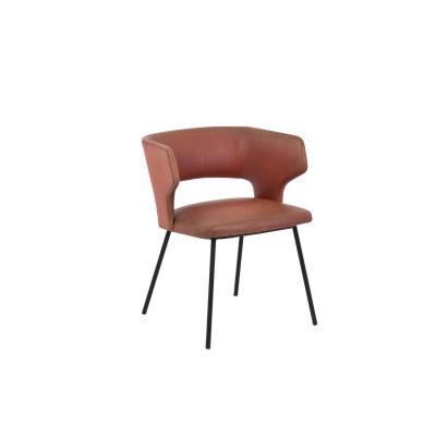 Fauteuil En Skaï Orange Et Métal Laqué Noir, Années 1950 - LS4074251