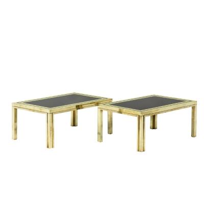 Maison Iiwans, Pair Of End Tables In Gilt Brass, 1970’s - Ls4406651