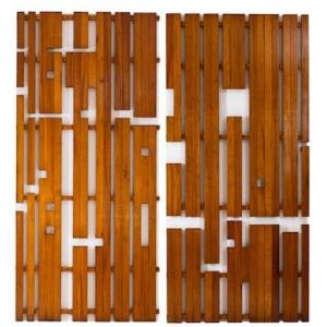 Pair Of Pitch Pine And White Lacquer Panels, 1950s - Ls40622463