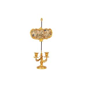 Rocaille Style Screen Lamp In Gilded Bronze, Circa 1880, Ls51961651a