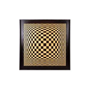 Kinetic Straw Marquetry Panel, Contemporary Work, Ls52151303a