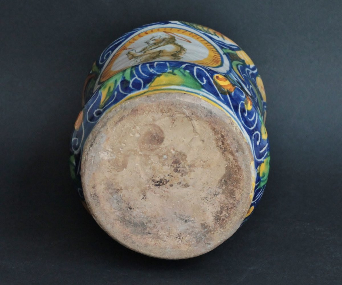 Albarello en majolique de Venise à décor de 2 portraits. Atelier de Maestro Domenico. XVIe s.-photo-2