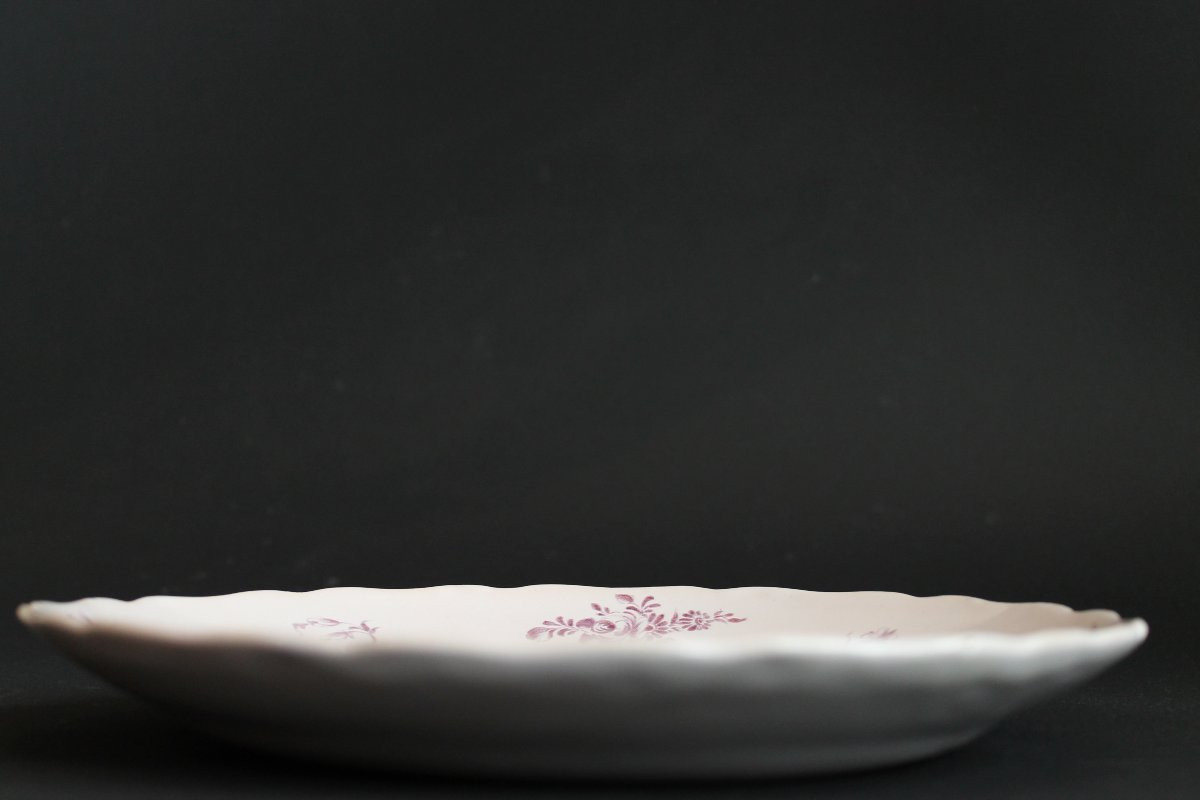 Assiette en faïence de Niderviller, marque de peintre, 18e s.-photo-2