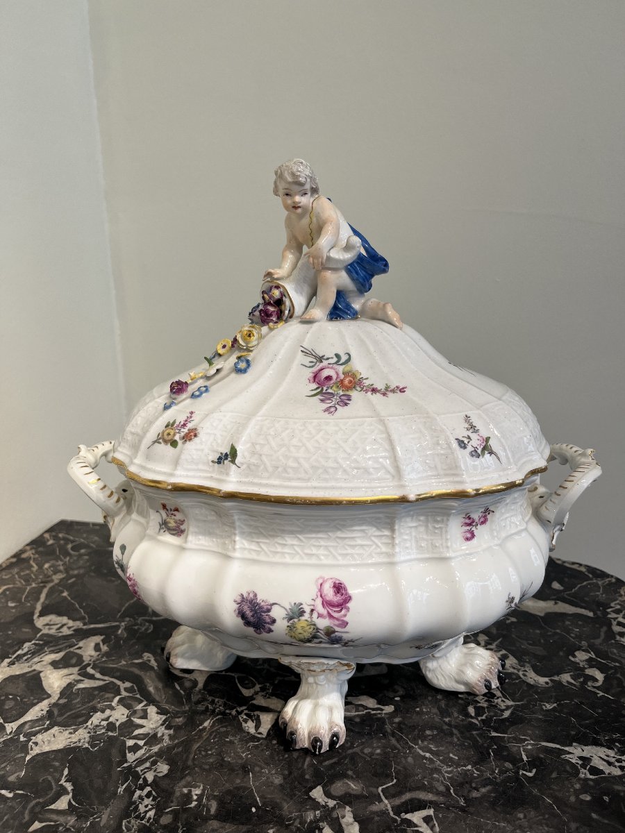 Meissen Porcelain Terrine (saxony, Germany), Mid-18th Century.