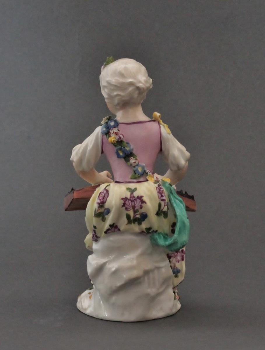 Meissen Musicienne Cithare ou Yangqin-photo-2