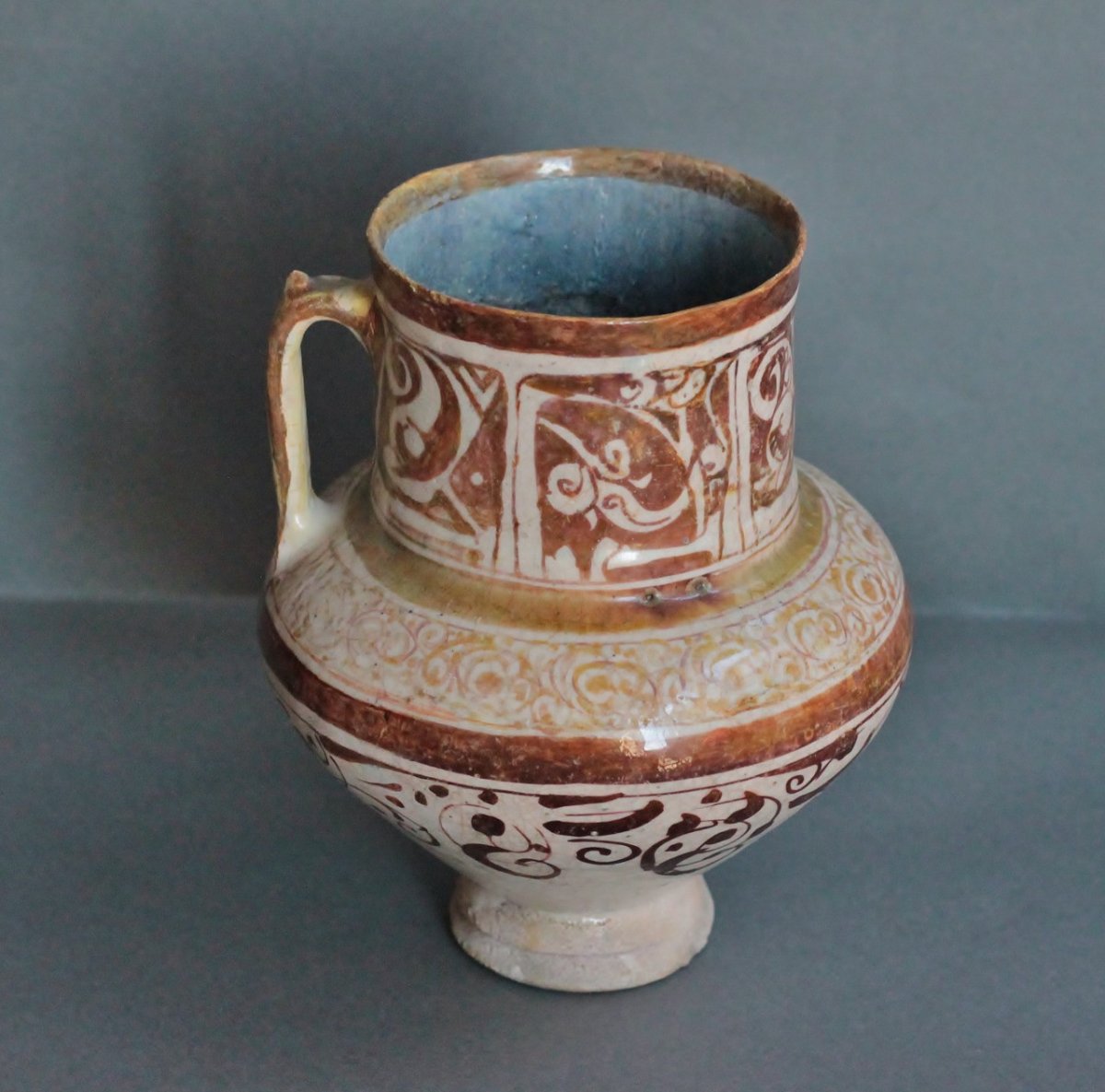 Siliceous Ceramic Jug, Iran, Kashan End XIIIth - Beginning XIVth Century