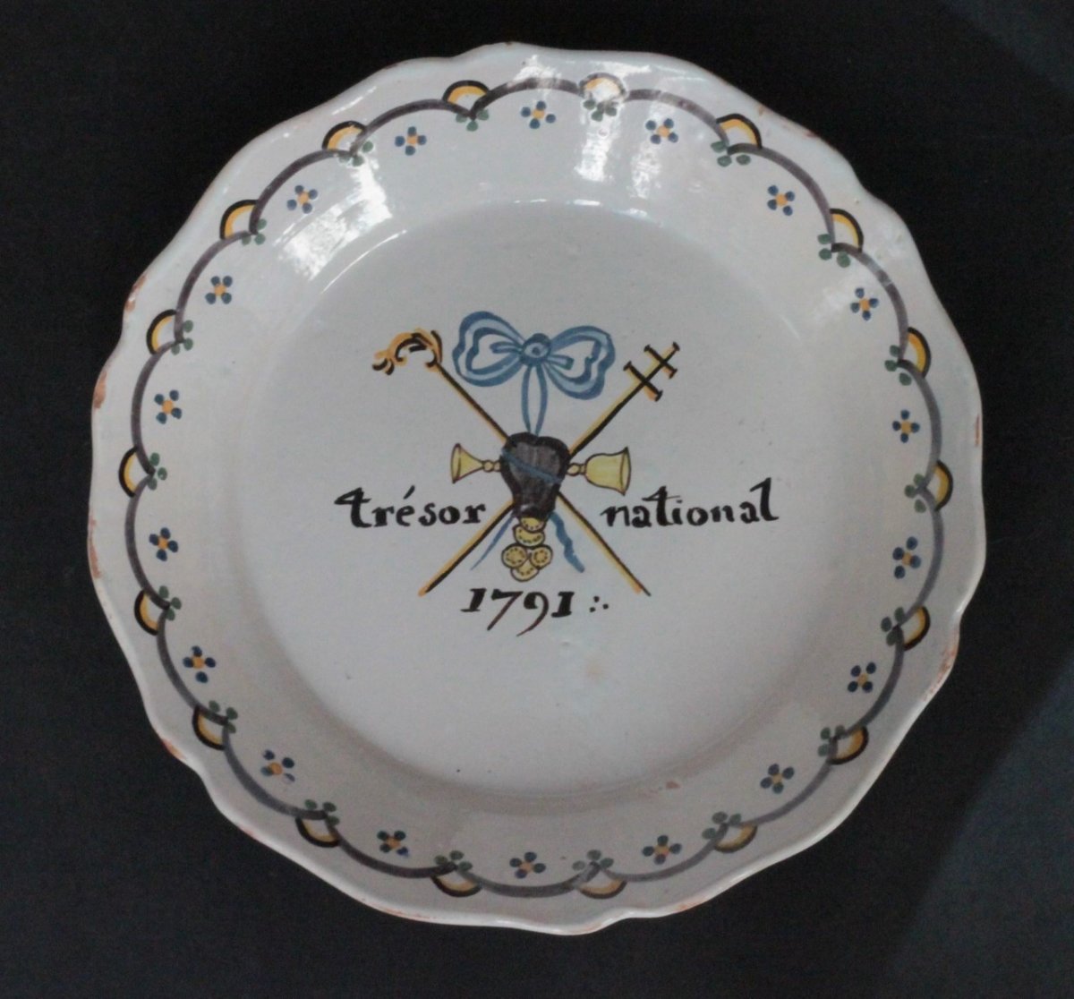 Nevers Earthenware Plate With Revolutionary Decor