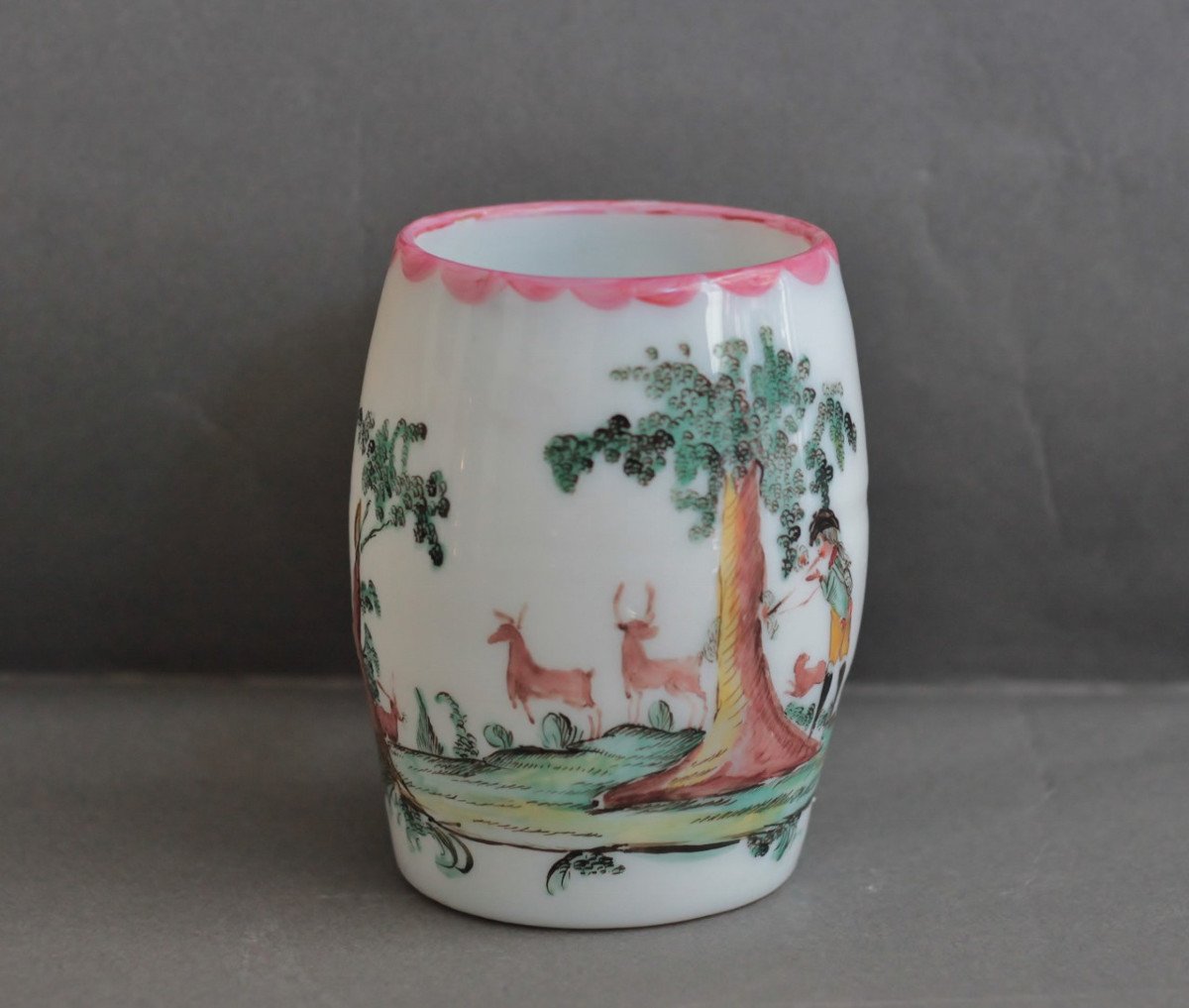 Opaline Glass Mug Decorated With A Hunting Scene, Eighteenth Century.-photo-4