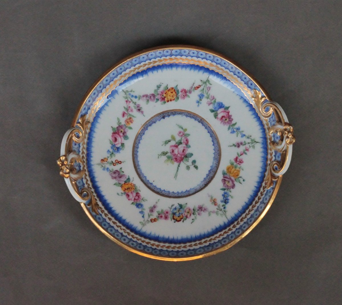 Ecuelle En Porcelaine Tendre De Sèvres, Dd 1781, Peintre Sioux Et Doreur Chauvaux, 18eme Siècle-photo-3