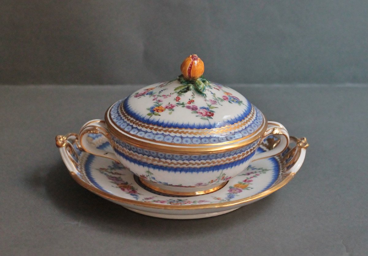 Tender Porcelain Bowl From Sèvres, Dd 1781, Sioux Painter And Gilder Chauvaux, 18th Century-photo-8