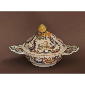 18th Century Turin Earthenware Broth Bowl