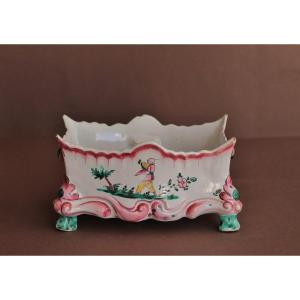 Bouquetiere In Earthenware From La Rochelle With Chinese Decor, 18th Century.