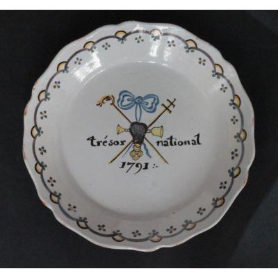 Nevers Earthenware Plate With Revolutionary Decor