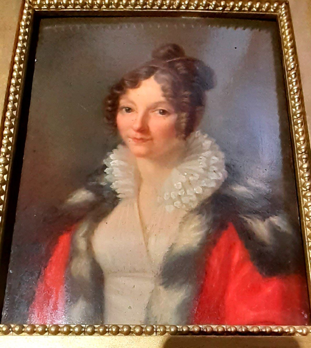 Portrait d elegante fin du 18 ème/ Début 19 ème Siecle-photo-2