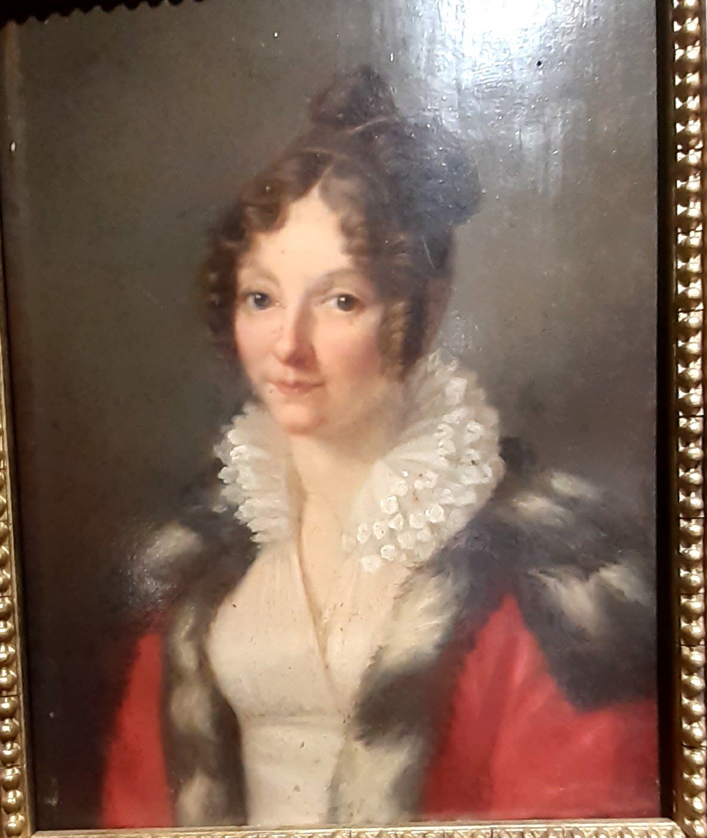 Portrait d elegante fin du 18 ème/ Début 19 ème Siecle-photo-4