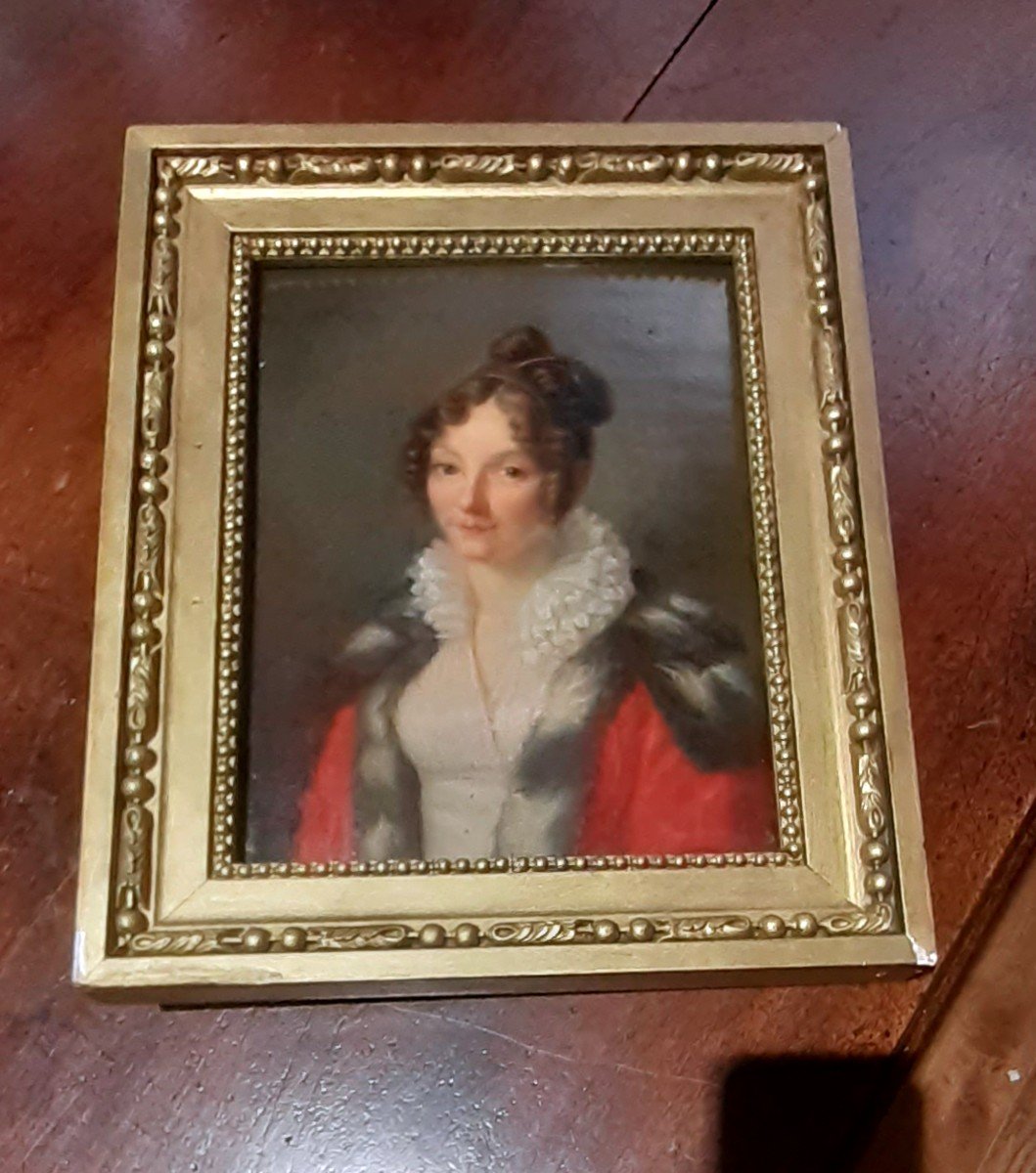 Portrait d elegante fin du 18 ème/ Début 19 ème Siecle