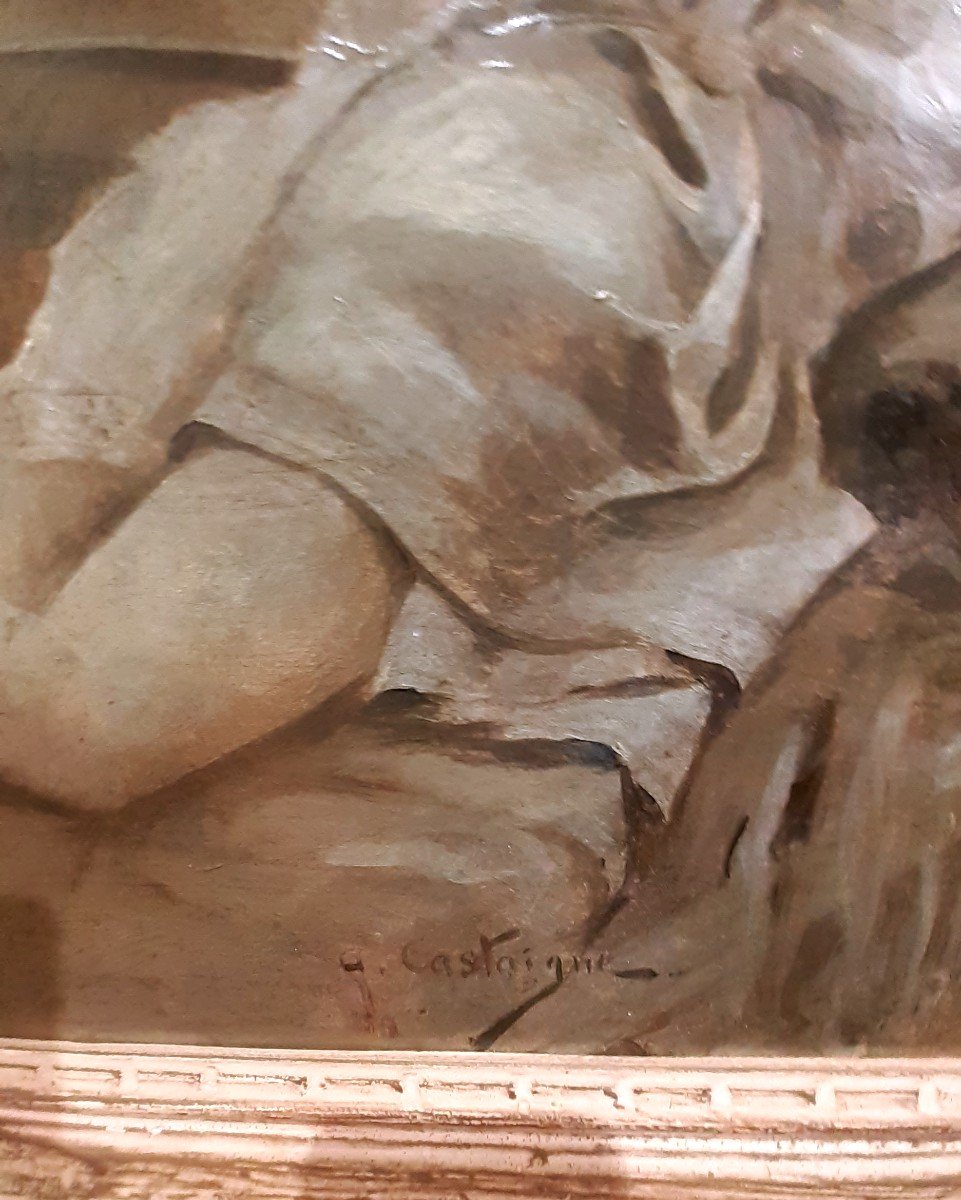 Huile Sur Toile Scène Romaine Par André  Castaigne-photo-4