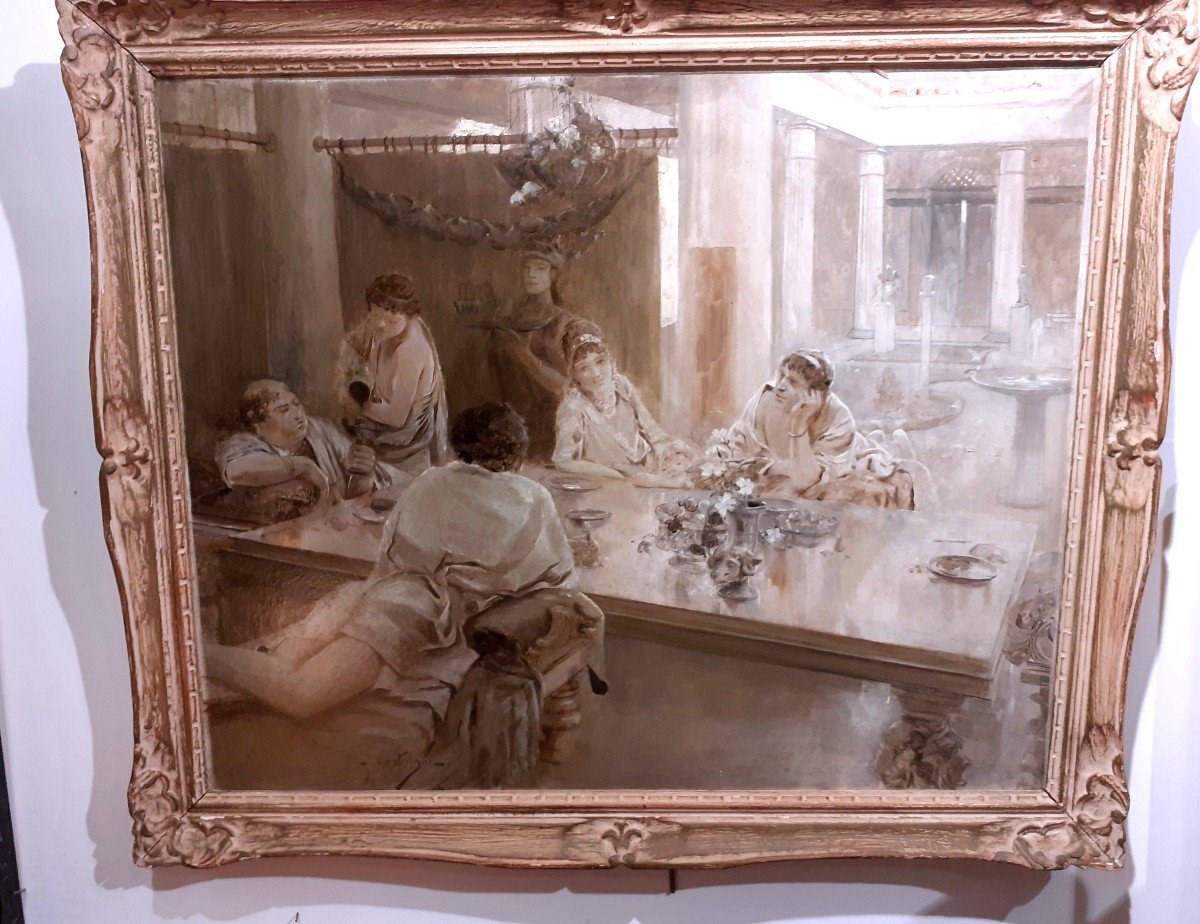 Huile Sur Toile Scène Romaine Par André  Castaigne