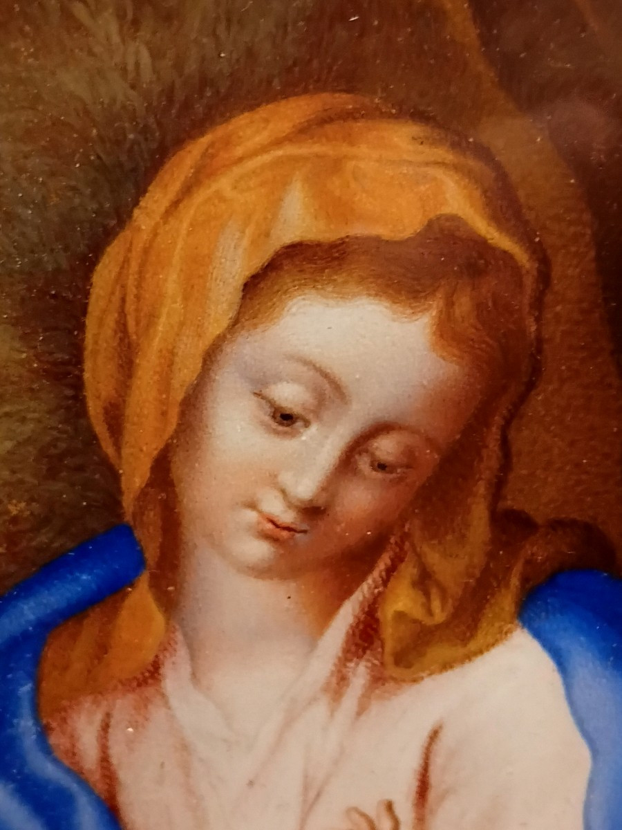 Vierge a l enfant gouache sur velin-photo-2