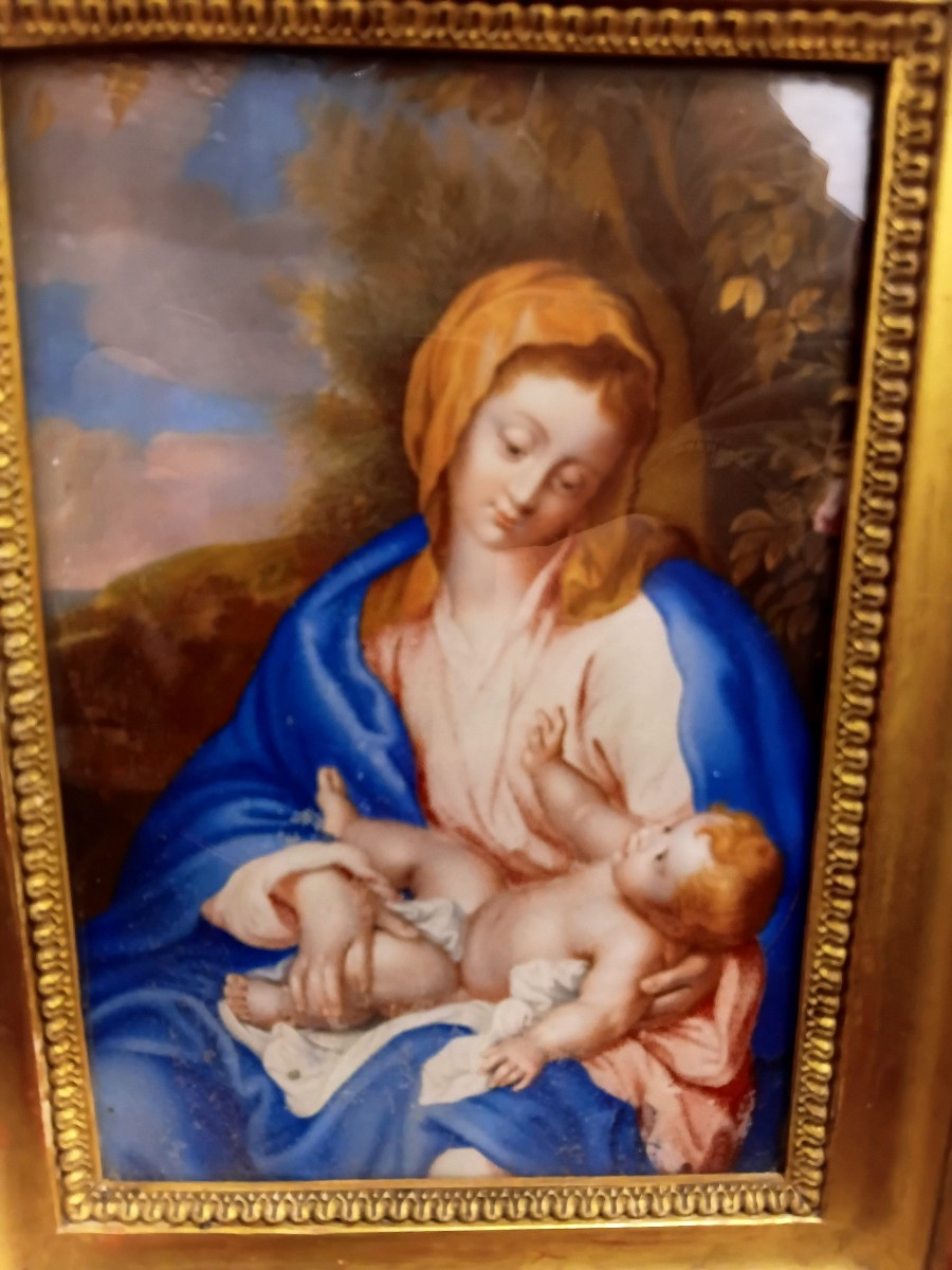 Vierge a l enfant gouache sur velin-photo-4