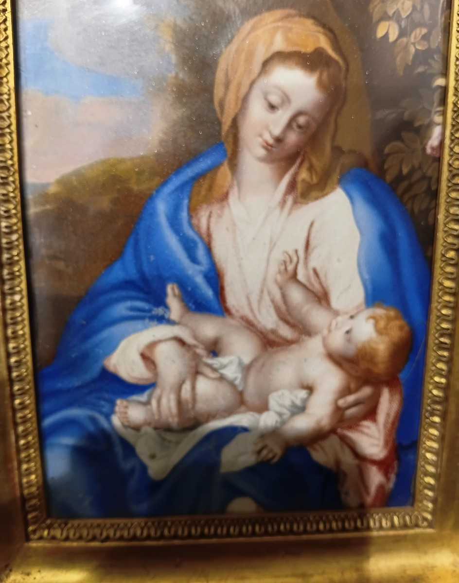 Vierge a l enfant gouache sur velin-photo-4