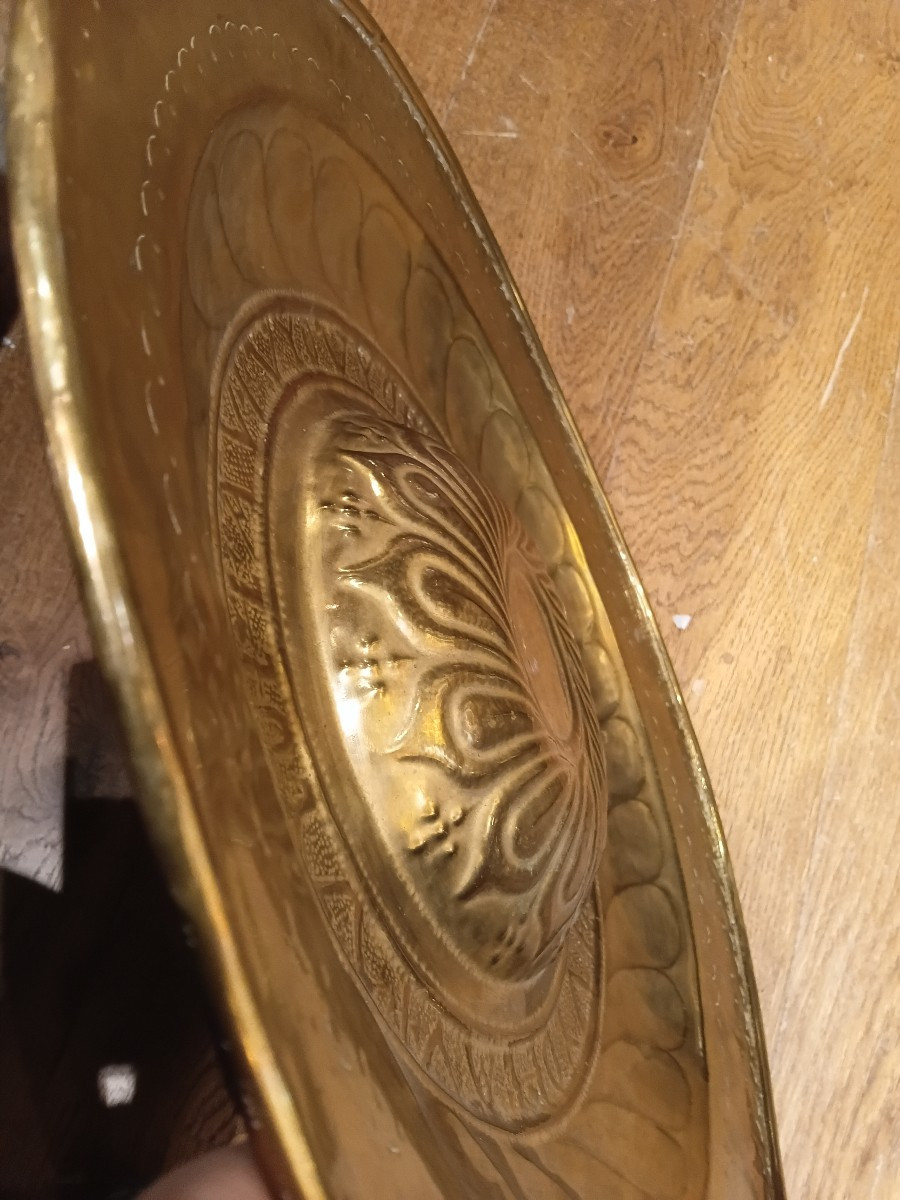 Grand plat a offrande 19 eme siecle-photo-3