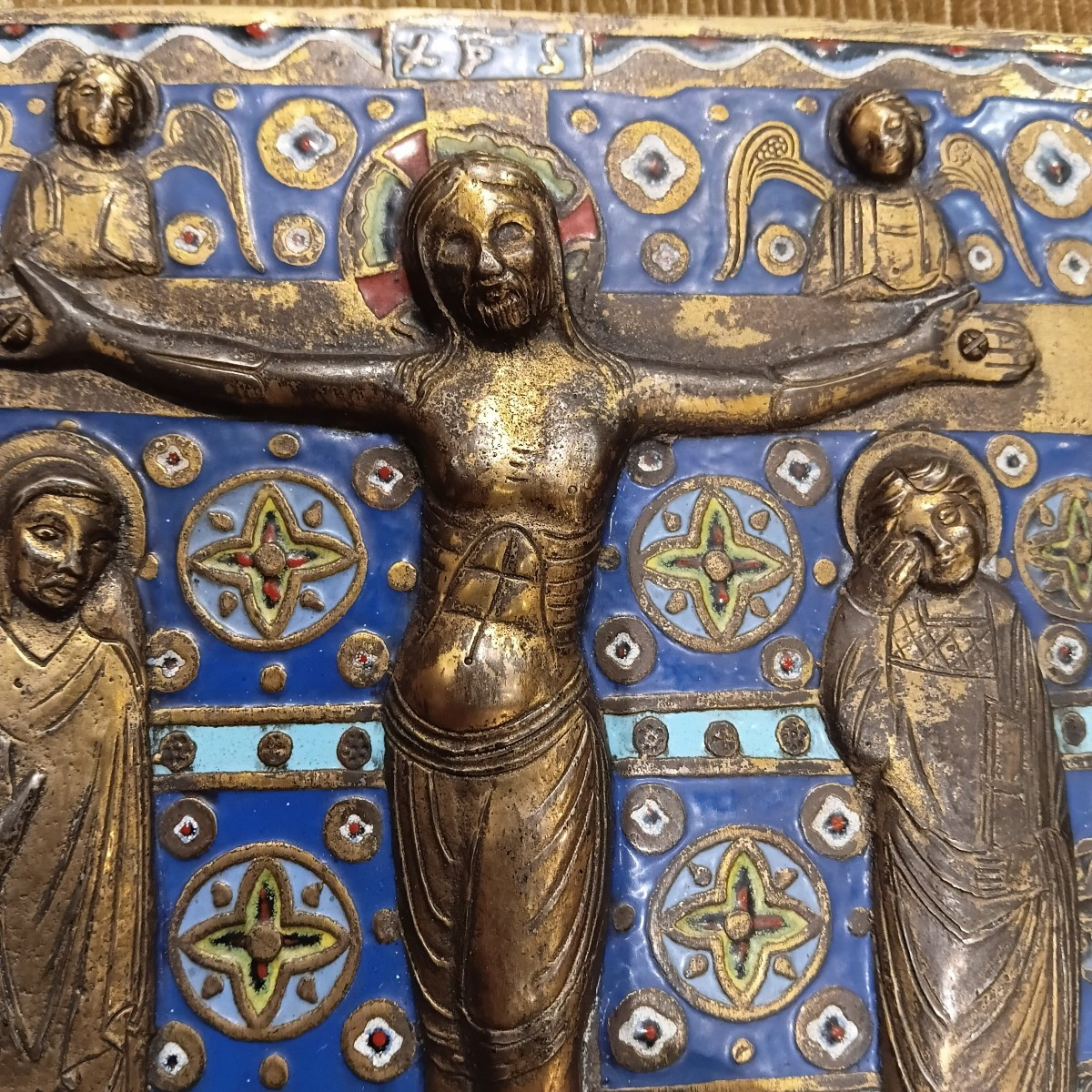 Modesto Morato .Plaque en email sur cuivre dore de style d epoque romane-photo-2