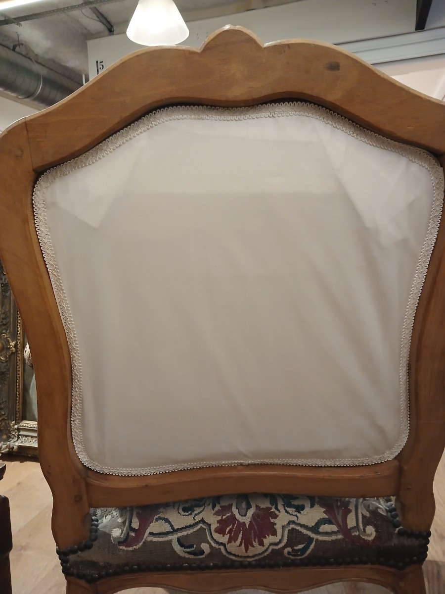 Pair Of Louis XV Period Flat-back Armchairs-photo-8