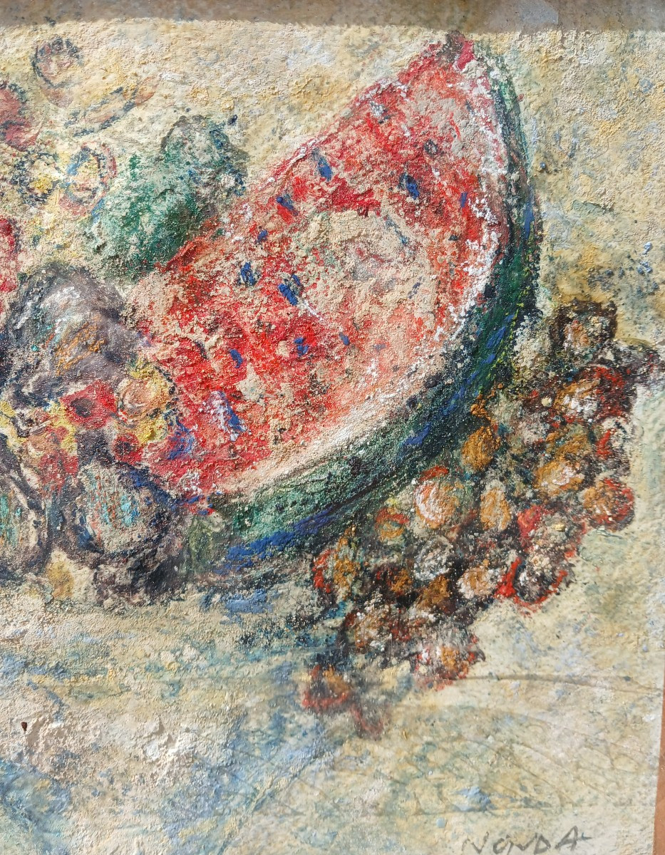 Peinture du peintre grec NONDA ,ecole de Paris-photo-4