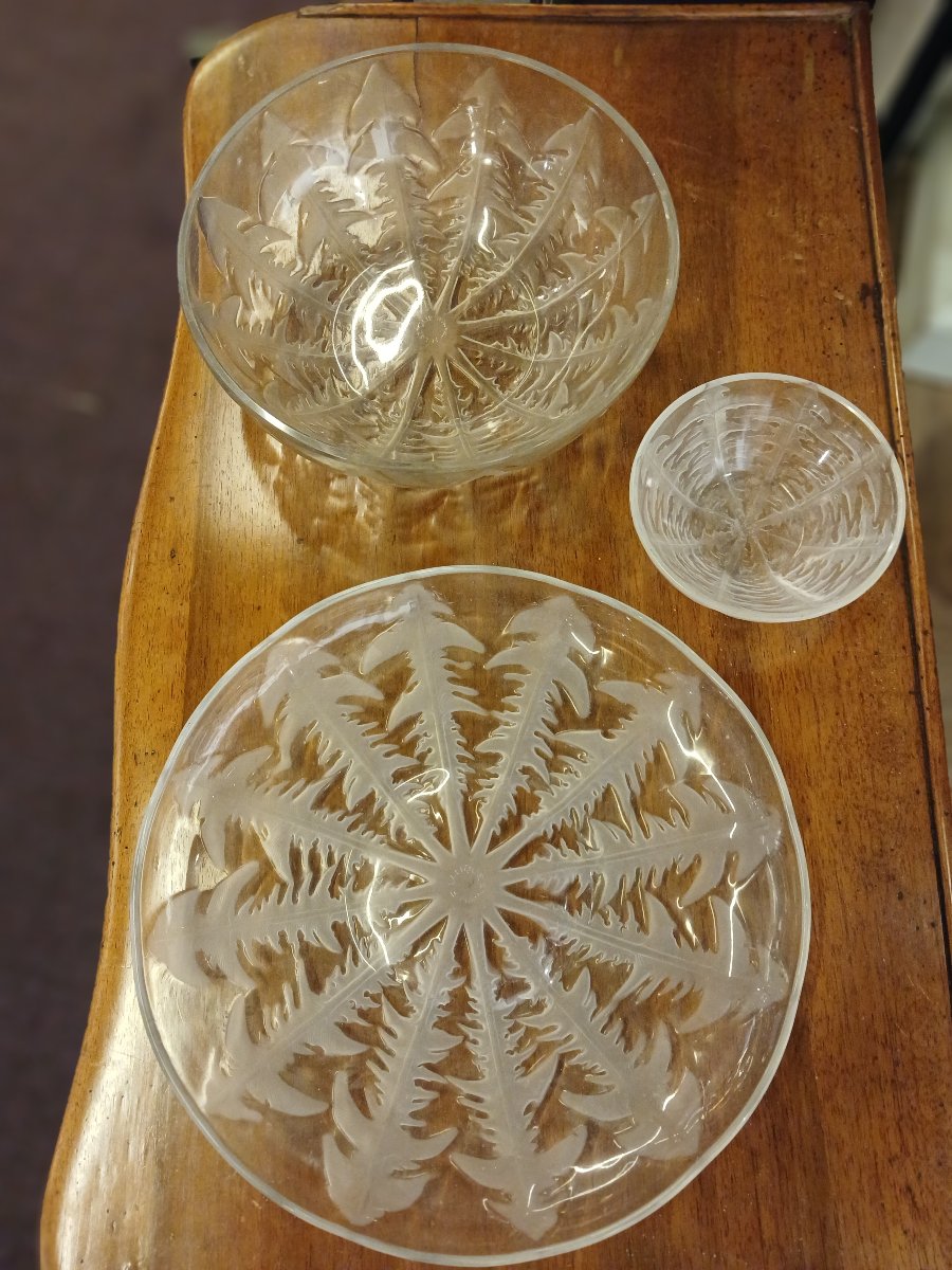 3 pieces Rene Lalique modele Pissenlit-photo-4