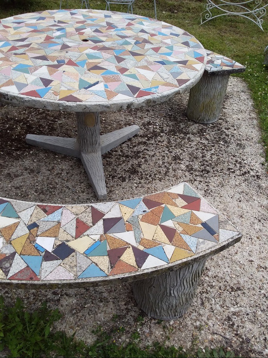 Garden Furniture 1950 Stone And Ceramic-photo-2