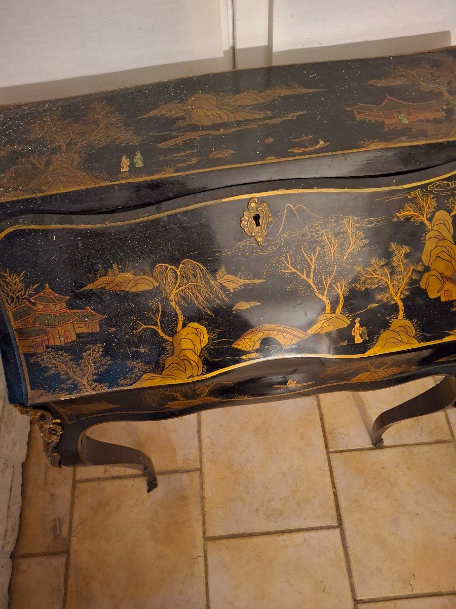 Donkey Back Desk In Chinese Lacquer, Period N III-photo-3