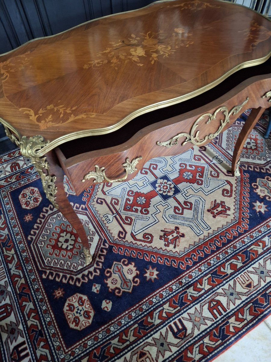 Living Room Table Forming A Desk, Louis XV Style, Period N III-photo-2