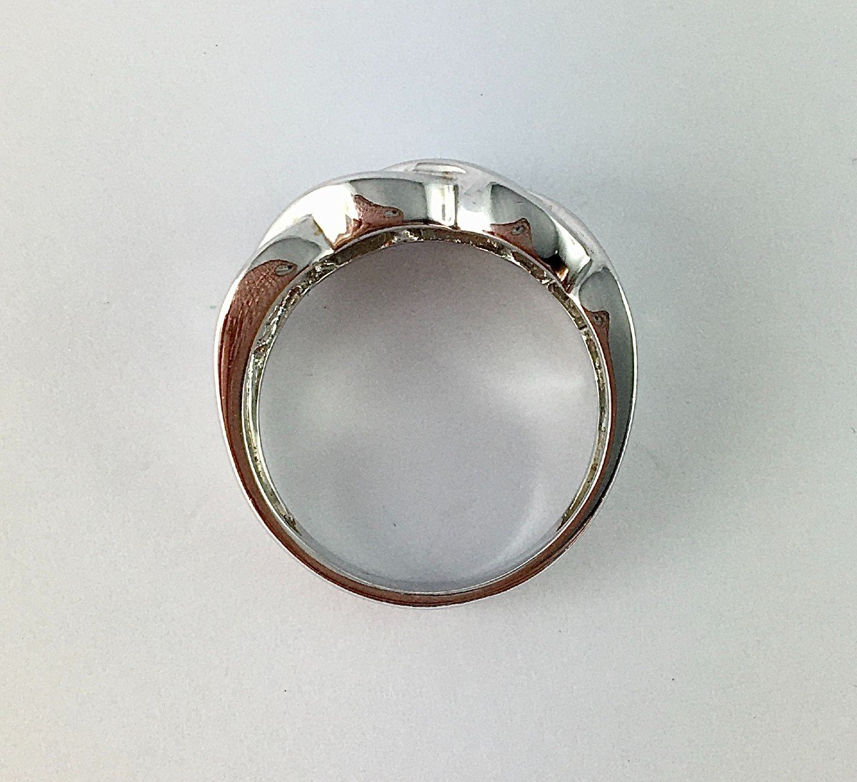 Baguette Cut Diamonds Pave Braid Band Ring In White Gold-photo-5