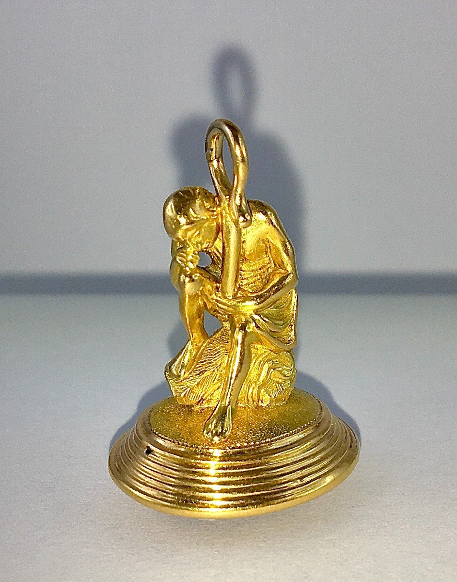 Pendentif Cachet Pastoral Améthyste Sur  Ors Jaune Et Rose-photo-2