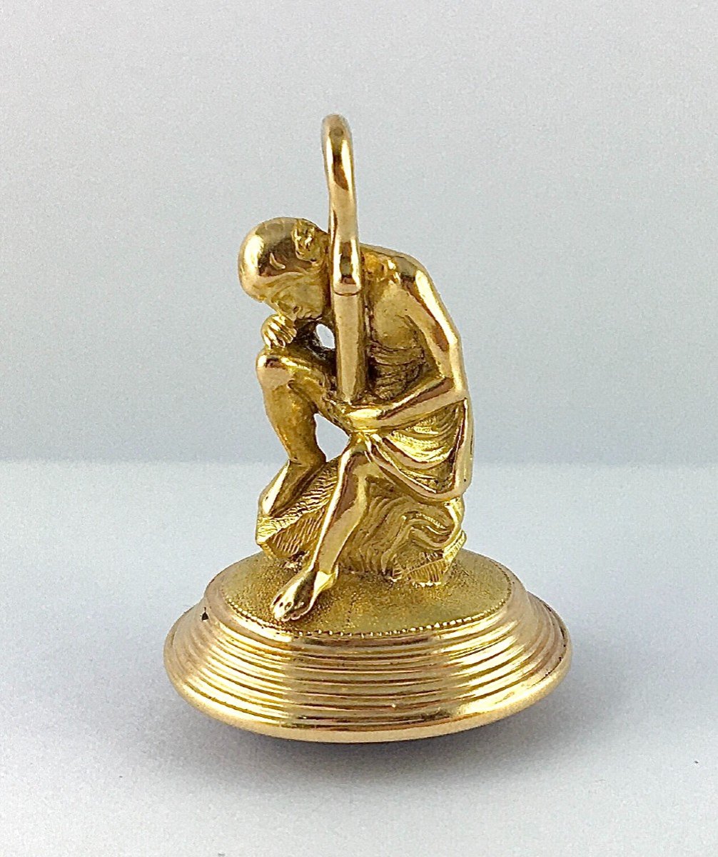 Pendentif Cachet Pastoral Améthyste Sur  Ors Jaune Et Rose-photo-1