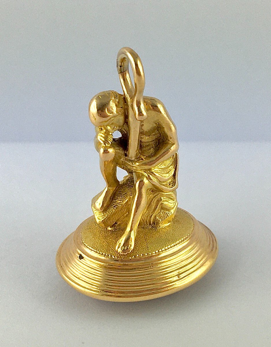 Pendentif Cachet Pastoral Améthyste Sur  Ors Jaune Et Rose-photo-2