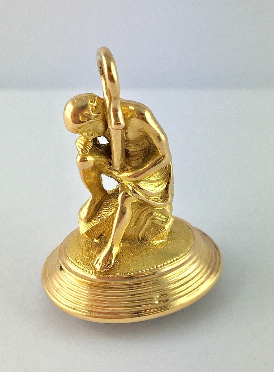 Pendentif Cachet Pastoral Améthyste Sur  Ors Jaune Et Rose-photo-3