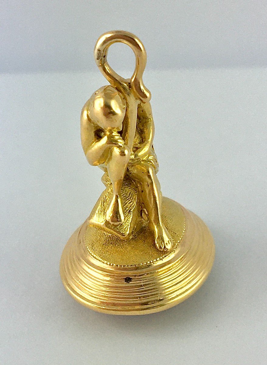 Pendentif Cachet Pastoral Améthyste Sur  Ors Jaune Et Rose-photo-4