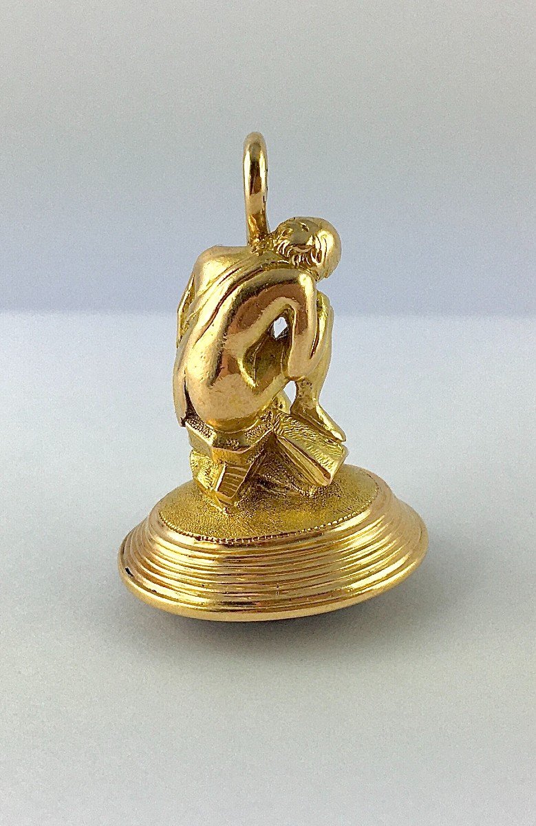 Pendentif Cachet Pastoral Améthyste Sur  Ors Jaune Et Rose-photo-5